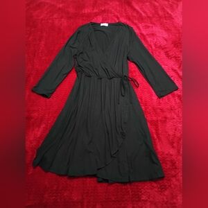 Black V-Neck Long Sleeve Sundress